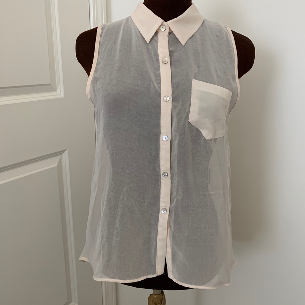 Cream Sleeveless Blouse